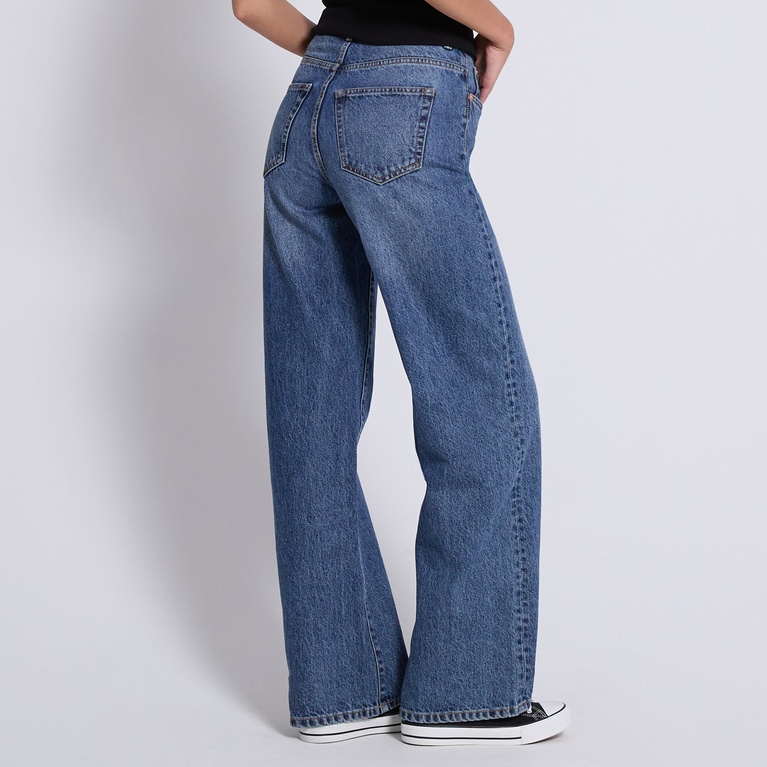 High waist wide jeans "Boulevard" Mid wash